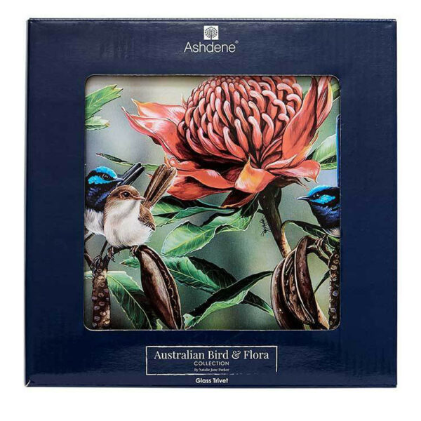 ashdene-australian-bird-flora-blue-wren-waratah-trivet-boxed