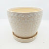 Hannah White Pot with Saucer Small