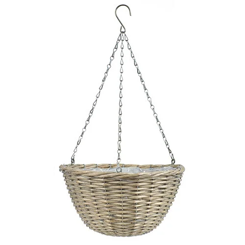 Willow Hanging Basket Washed Grey 35cm