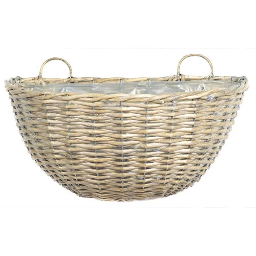 Willow Wall Basket Washed Grey 37cm